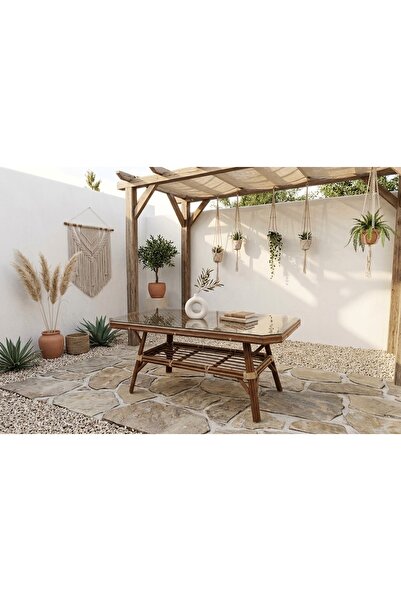DEKORZADE Bambu Bahçe Balkon Teras Masası 85 x 160 cm