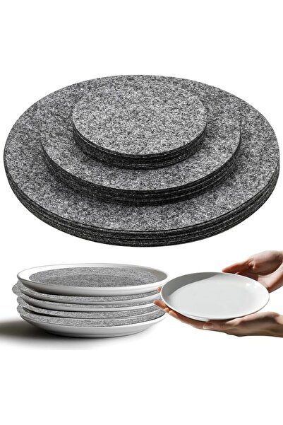Tazweeq 36 PCS Plates Separators Storage, Felt Plate Storage Dividers Protect...
