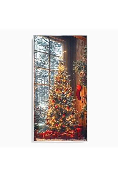 Luxcanva Tablou Canvas Sub Bradul cu Poveste 70x140 cm cu Rama Argintiu Sub B...