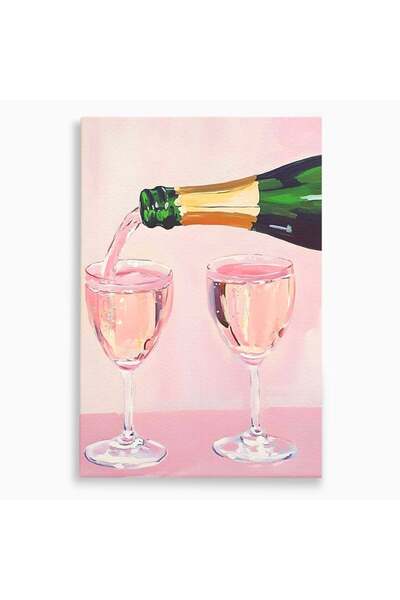 Luxcanva Tablou Canvas Sampanie pentru Doi 50x70 cm pe Sasiu Lemn Sampanie pe...