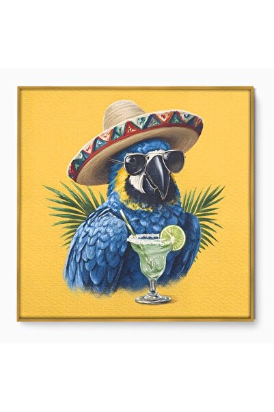 Luxcanva Tablou Canvas Sombrero Party 100x100 cm cu Rama Auriu Sombrero Party...