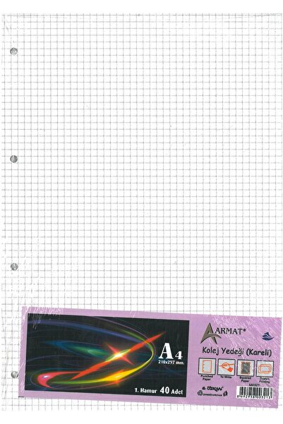 ARMAT Kolej Yedeği 70 Gr kareli A4 Kağıdı 40 Yap. 1 Pk
