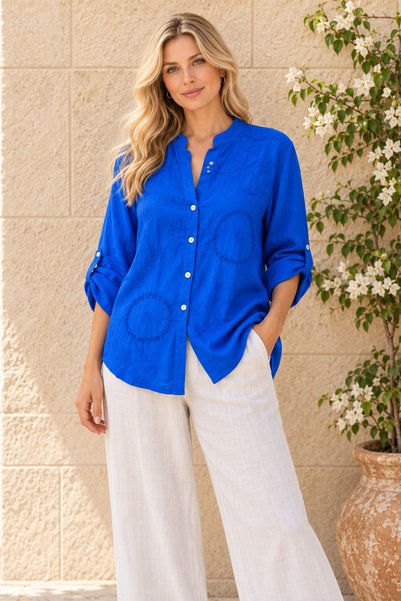 MARWARİ OTANTİK BUTİK Original Italian Cotton Embossed Model Wide Fit Women's...