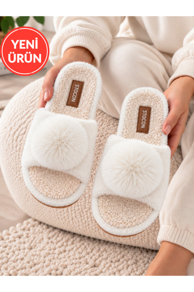 STOCON Women's Pompom Soft Plush Winter House Slippers Gift House Slippers Wi...