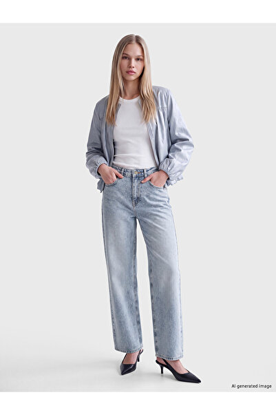 LC Waikiki Peak New Season Indigo Wideleg Stoned Women's Jean Trousers