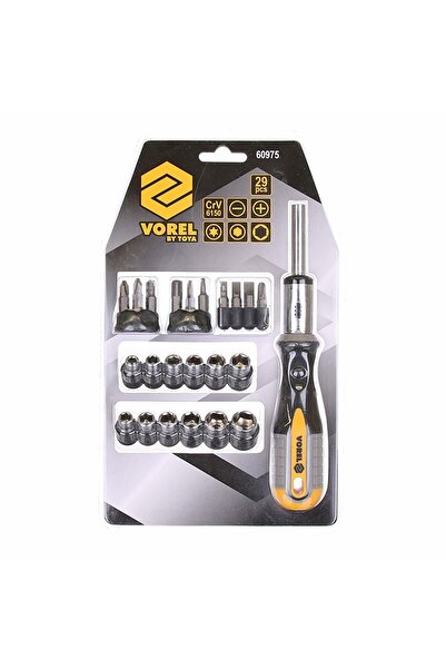 OPPORTUNO Vorel Screwdriver Set with 29 Bits, Chrome-Vanadium, Precision