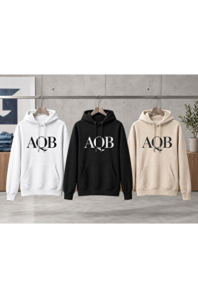 Genel Markalar AQB %100 Pamuk Oversize 3’lü Sweatshirt Seti – Unisex Kapüşonl...