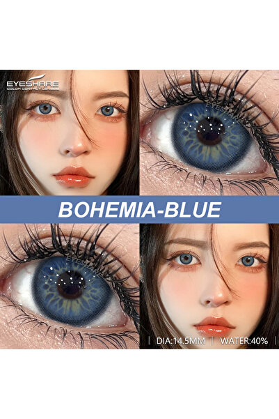 dermasuction Bohemia blue mavi hareli göz lensi yıllık kullanım