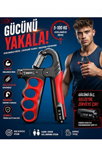 mucit home Parmak Geçmeli Profesyonel El Bilek ve Kol Güçlendirici 5-100kg Ayarlanabilir El Yayı