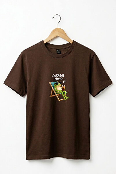 onsrawear Cute Frog Current Mood Coffee Design Τυπωμένο 100% βαμβακερό βασικό...