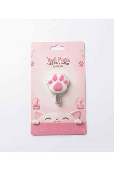 Başkenttekno Cute Cat Paw Metal Body 32 Gb USB 2.0 Portable Flash Memory