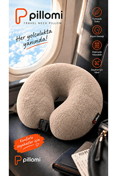 Pillomi Travel Neck Pillow Washable Journey Pillow Airplane Bus Car Train Pil...
