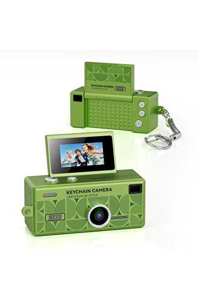 Ausek Mini camera digitala breloc G6 Flip Millennium, 1080P, retro, ecran fli...