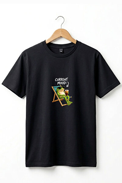onsrawear Cute Frog Current Mood Coffee Design Τυπωμένο 100% βαμβακερό βασικό...