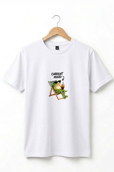 onsrawear Cute Frog Current Mood Coffee Design Τυπωμένο 100% βαμβακερό βασικό...