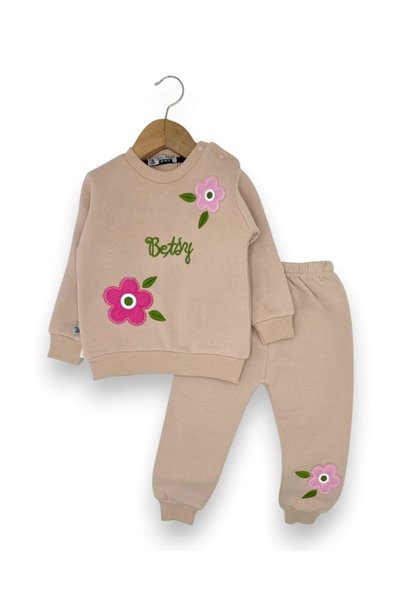 Egelite Baby Girl Winter 3 Thread Threaded Floral Embroidered 6-9-12-18-24 Mo...