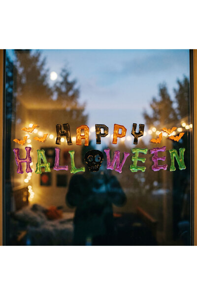 Bewello Set decoratiuni gel Halloween pentru geam, 50 x 15 cm, 2 modele, mult...
