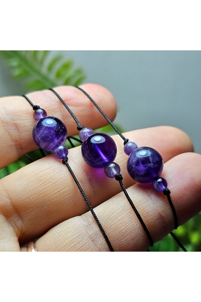 Singincraft Amethyst Mini Natural Stone Bracelet - Positive Energy Stone - 1 Piece