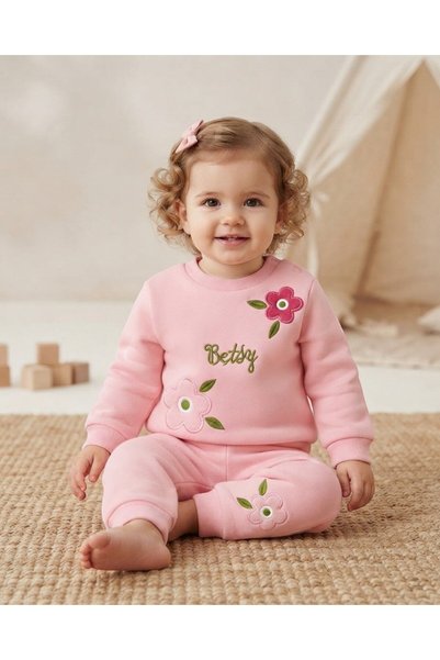 Ege Bebek Baby Girl Winter 3 Thread Threaded Floral Embroidered 6-9-12-18-24 ...