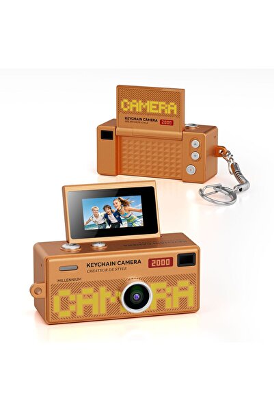 Ausek Mini camera digitala breloc G6 Flip Millennium, 1080P, retro, ecran fli...