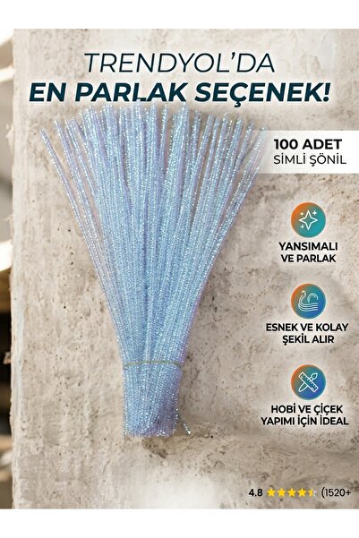 FREZYA Simli şönil şeffaf 100 adet