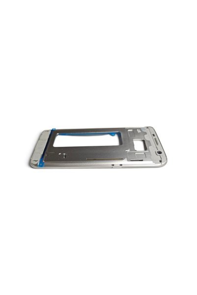 NewOrg G935 Orta Kasa Galaxy S7 Edge Uyumlu Beyaz Renk Orta Kasa Çerçeve + Ses Açma ON OFF Tuş Plastik Kamera Camı Gümüş