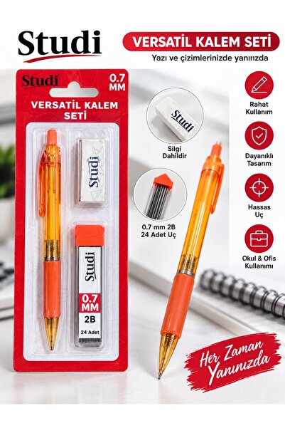 kumkumticaret 0.7 mm Versatil Pencil Set 2B Mechanical Pencil with 24 Leads a...