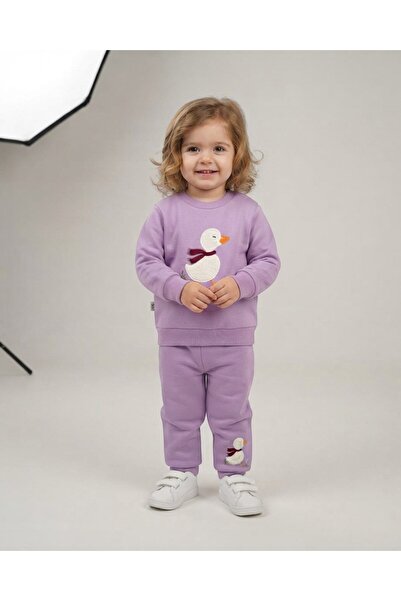 VOY KİDS Baby Girl Winter 3 Thread Threaded Duck Embroidery Set 6-9-12-18-24 ...