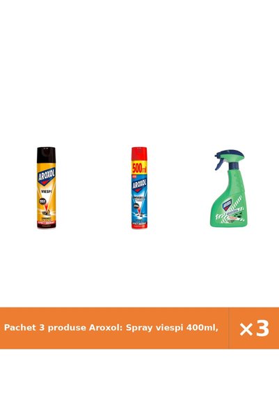 Aroxol Pachet 3 produse Aroxol: Spray viespi 400ml, Insecticid universal 500m...