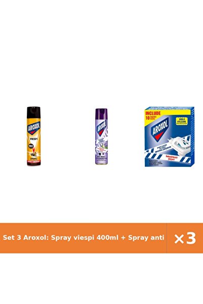 Aroxol Set 3 Aroxol: Spray viespi 400ml + Spray antimolii 250ml + Aparat elec...