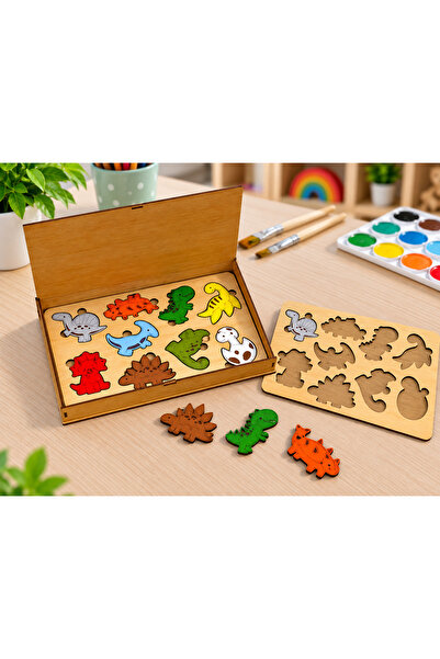 ROKH 🦖   Wooden Dinosaur Puzzle |   Montessori Educational Toy |   Dinosaur ...