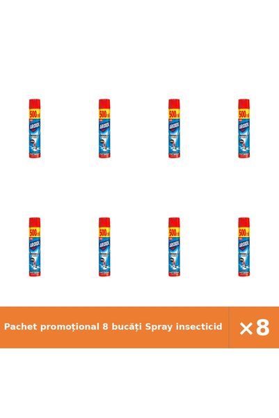 Aroxol Pachet promoțional 8 bucăți Spray insecticid universal AROXOL, 500 ml