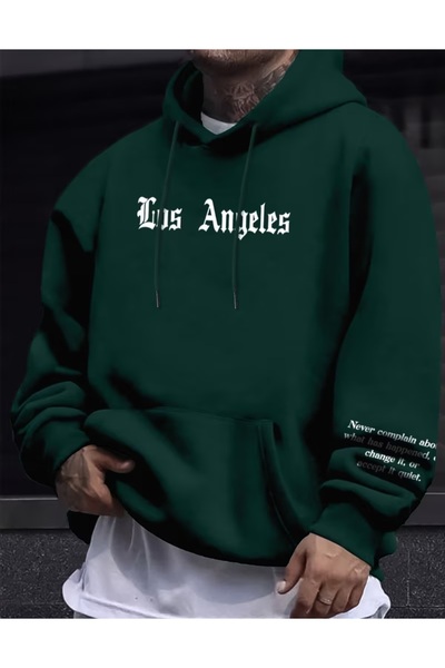 EURO CODE Los Angeles Printed Oversize Sweatshirt with Sleeve Detail