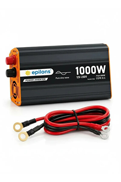 Epilons 1000W Tam Sinüs İnverter 12V Dc 220V Ac Çevirici Usb Çıkışlı Araç Karavan Solar Güç Dönüştür