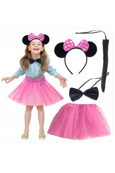 bga shopping Children's Minnie Mouse Pink Costume Set - Skirt, Crown, Tail, B...