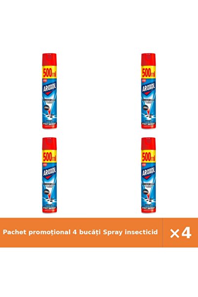 Aroxol Pachet promoțional 4 bucăți Spray insecticid universal AROXOL, 500 ml