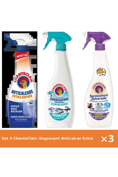 Chanteclair Set 3 ChanteClair: Degresant Anticalcar Extra Rapid 625ml + Spray...