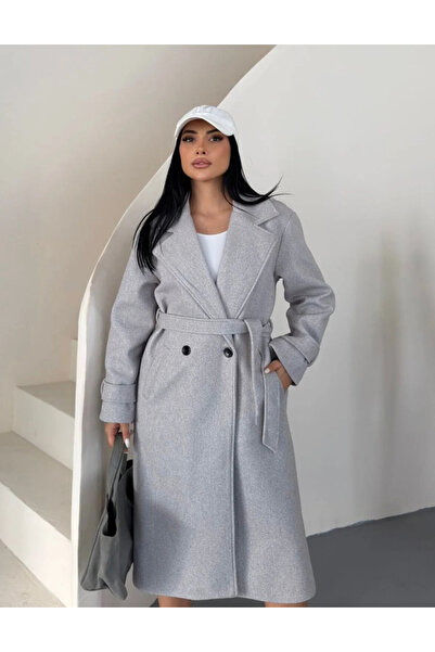 Ekim Store Buttoned Belted Lined Cashmere Coat