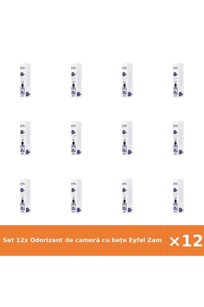 Eyfel Set 12x Odorizant de cameră cu bețe Zambile 120 ml - Aromă florală intensă