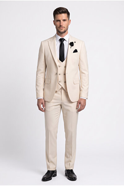 atlas classics Erkek Slim Fit Yelekli Takım Elbise (yeni sezon)