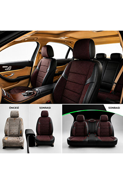 WİXELLY SaytecPam Kırmızı Pamuk Serisi Renault Captur İle Uyumlu Koltuk Kılıf...