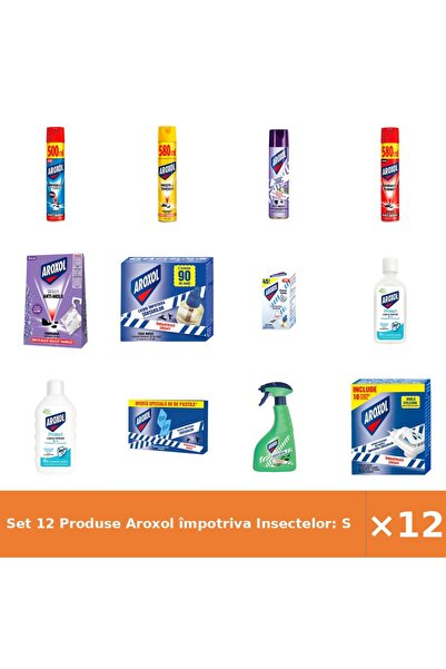 Aroxol Set 12 Produse împotriva Insectelor: Spray, Rezerve, Pastile, Repelent
