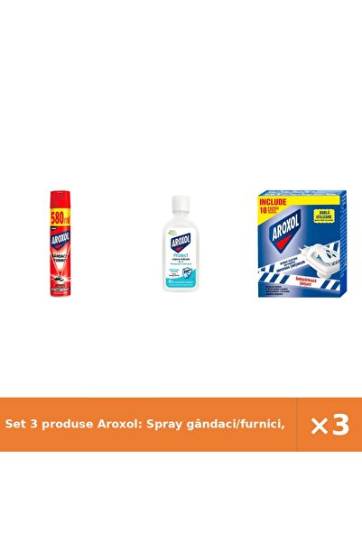 Aroxol Set 3 produse Aroxol: Spray gândaci/furnici, Lotiune delicată Prote, A...