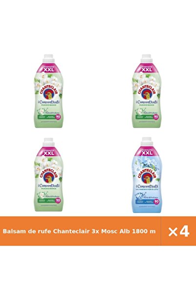 Chanteclair Balsam de rufe 3x Mosc Alb 1800 ml 90 spălări + Săruri Marine și ...