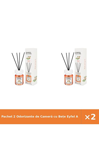 Eyfel Pachet 2 Odorizante de Cameră cu Bețe Acacia, 2 x 120 ml