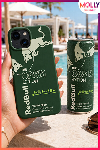 Molly iPhone 15 İçin Kaktüs The Oasis Edition Desenli İçi Kadife Silikon Kılıf