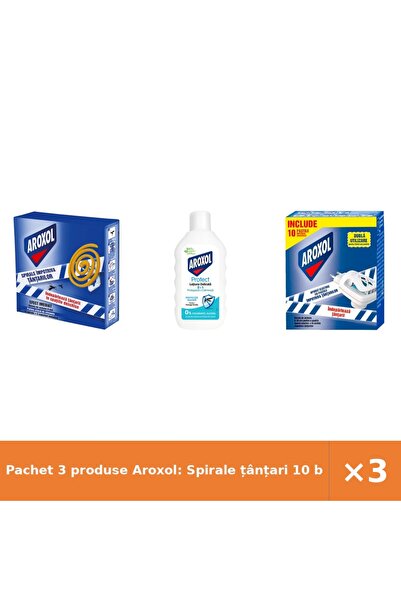 Aroxol Pachet 3 produse Aroxol: Spirale țânțari 10 buc + Loțiune delicată 200...