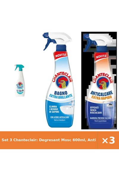 Chanteclair Set 3 Chanteclair: Degresant Mosc 600ml, Anticalcar Extra Străluc...