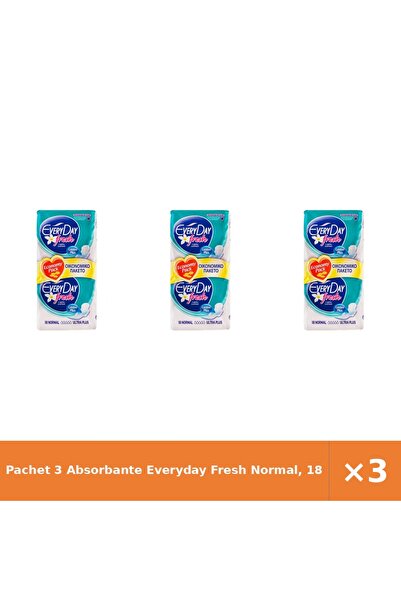 EveryDay Pachet 3 Absorbante Fresh Normal, 18 Buc