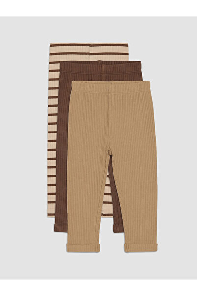LC Waikiki Rmz Gi̇yi̇m Farkiyla Baby Boy 3-Piece Ribbed Knit Sweatpants